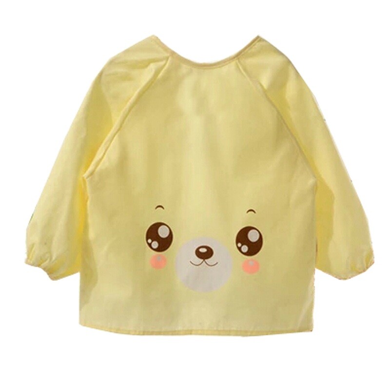 Lovely  Smocks Baby Feeding Clothes Baby Bibs Happy Face ,yellow