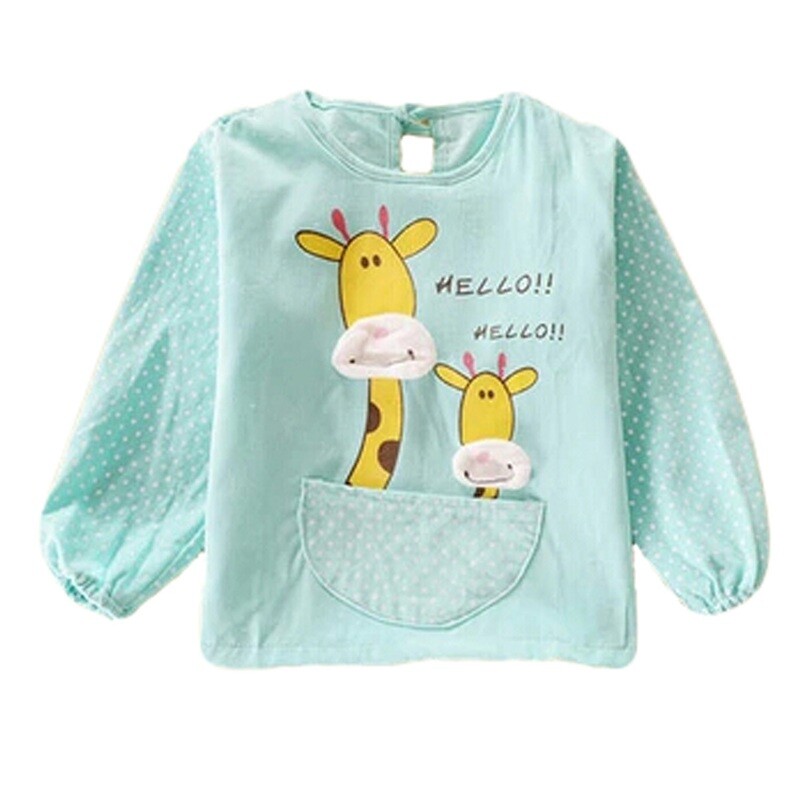 Lovely Giraffe Smocks Baby Feeding Clothes Baby Bibs  ,green