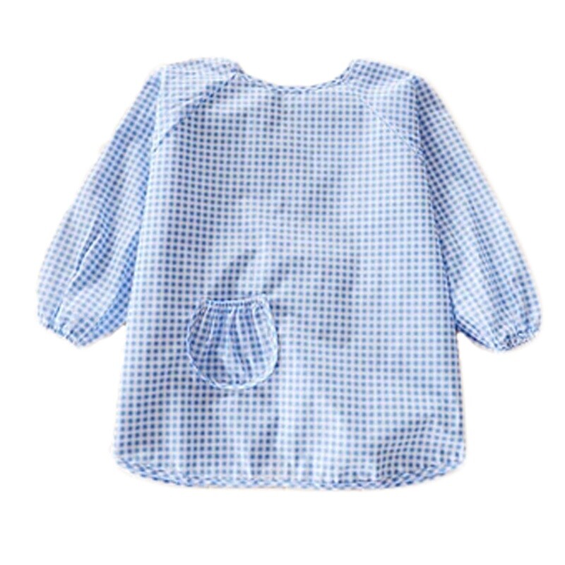 Lovely Girl Smocks Baby Feeding Clothes Baby Bibs Latticed ,blue