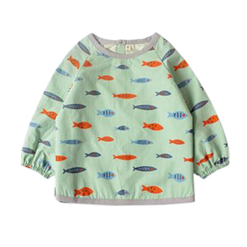 Creative Baby Smock Feeding Bib Waterproof &amp; Oilproof Feeding Clothes Baby Bibs Green