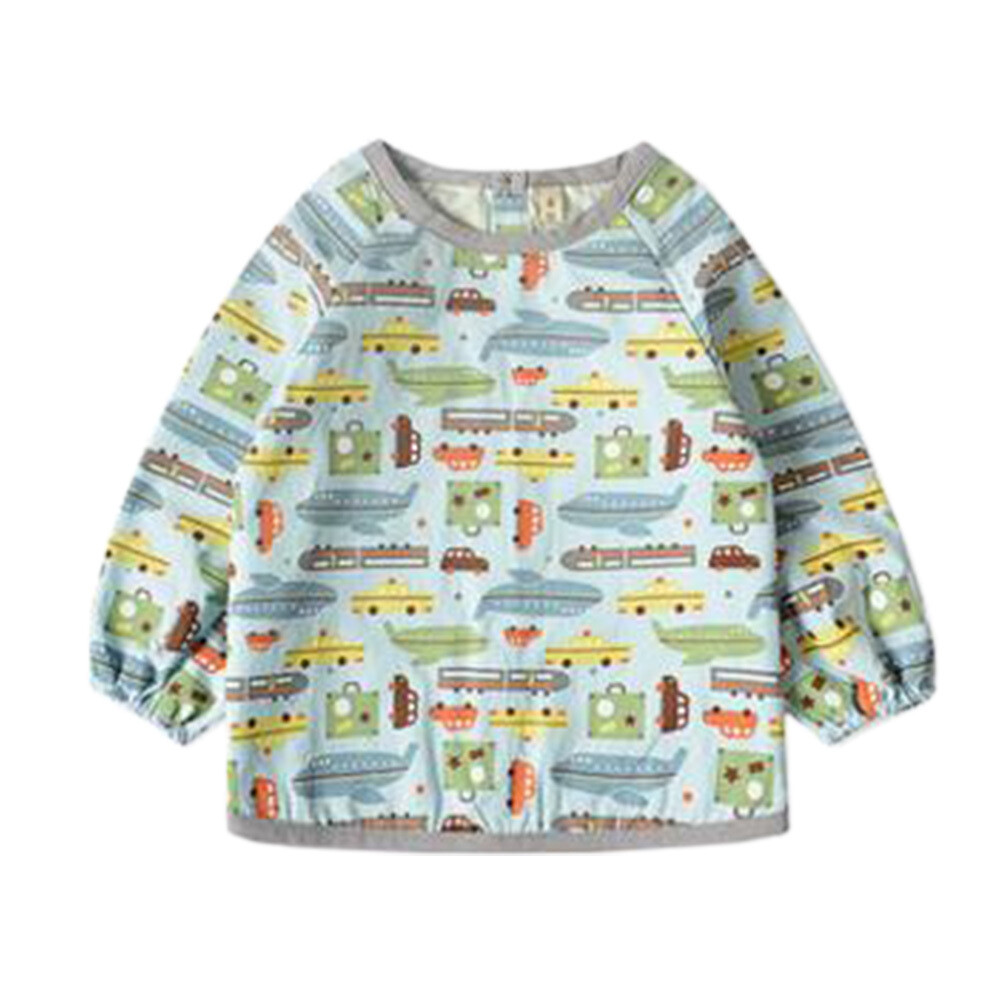 Creative Baby Smock Feeding Bib Waterproof &amp; Oilproof Feeding Clothes Baby Bibs Blue