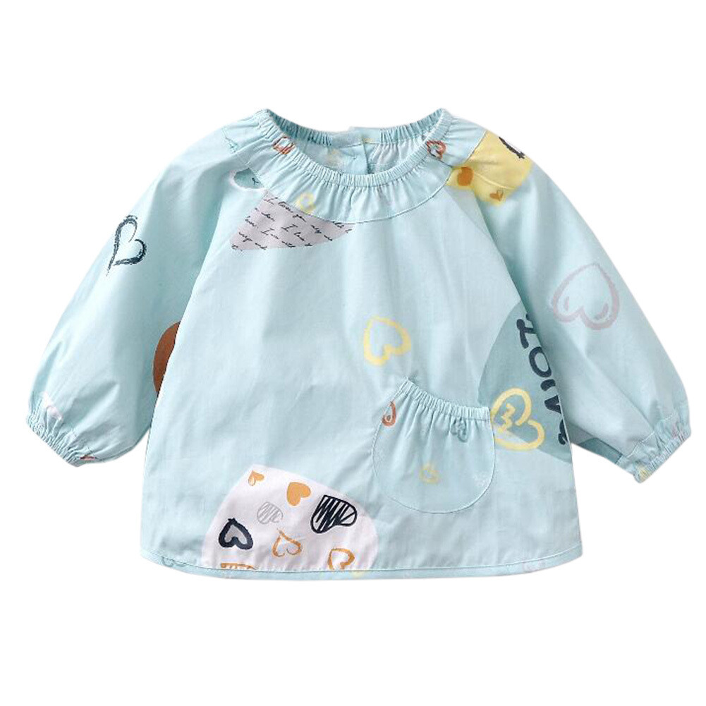 Waterproof &amp; Oilproof Baby Smock Feeding Bib Durable Baby Bibs Feeding Clothes K
