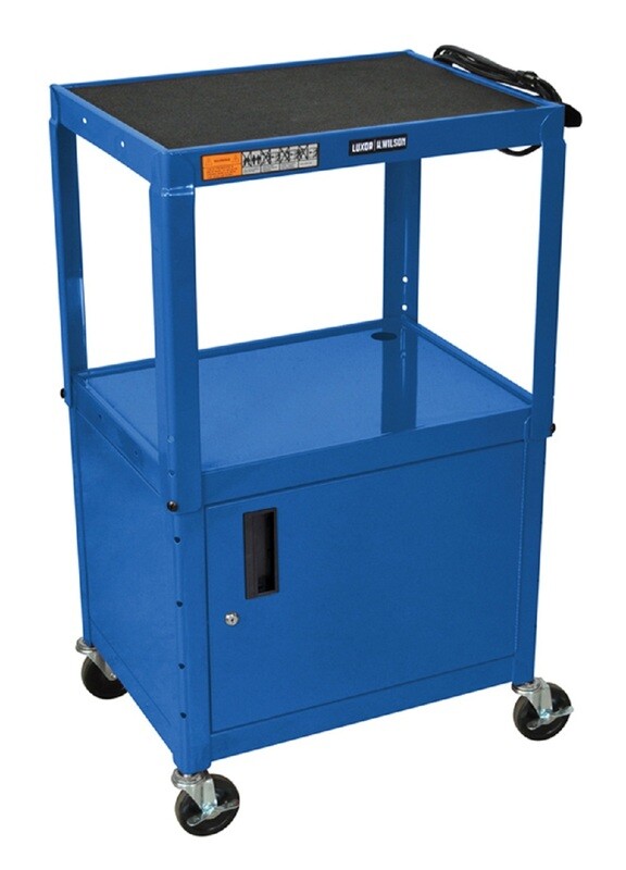 Luxor Blue 42&quot; Adjustable Cabinet Table With 4 Casters