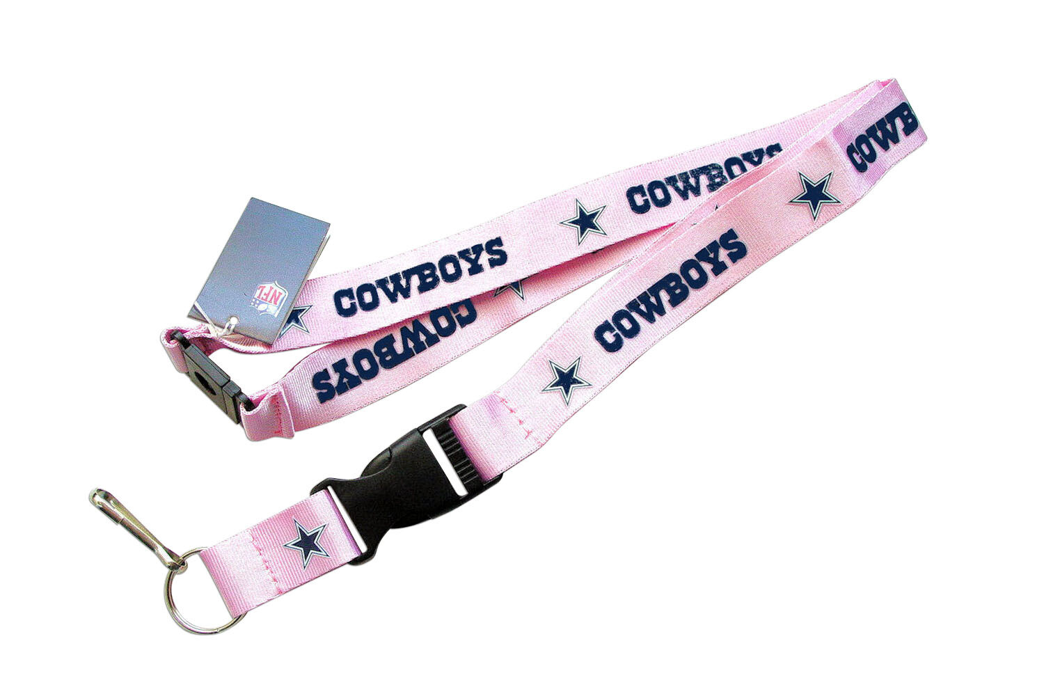 Dallas Cowboys Clip Lanyard Keychain Id Ticket - Pink