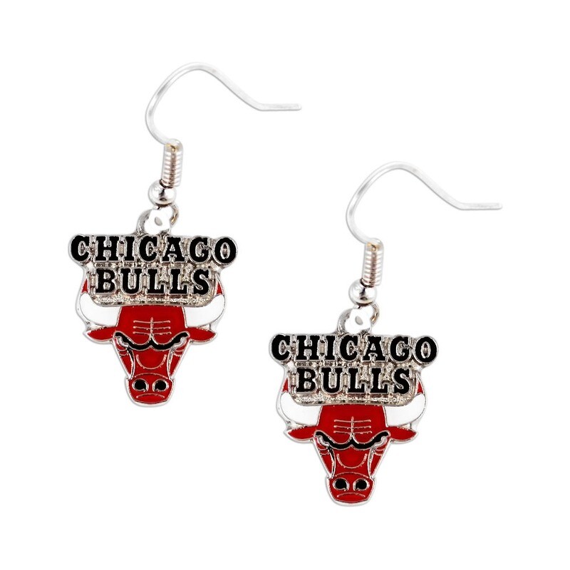 Chicago Bulls Dangle Logo Earring Set Nba Charm Gift