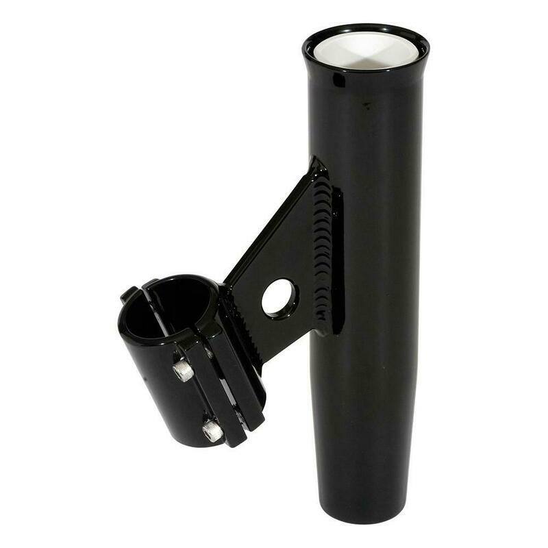 Lee&#39;s Clamp-On Rod Holder - Black Aluminum - Vertical Mount - Fits 1.315 O.D. Pipe