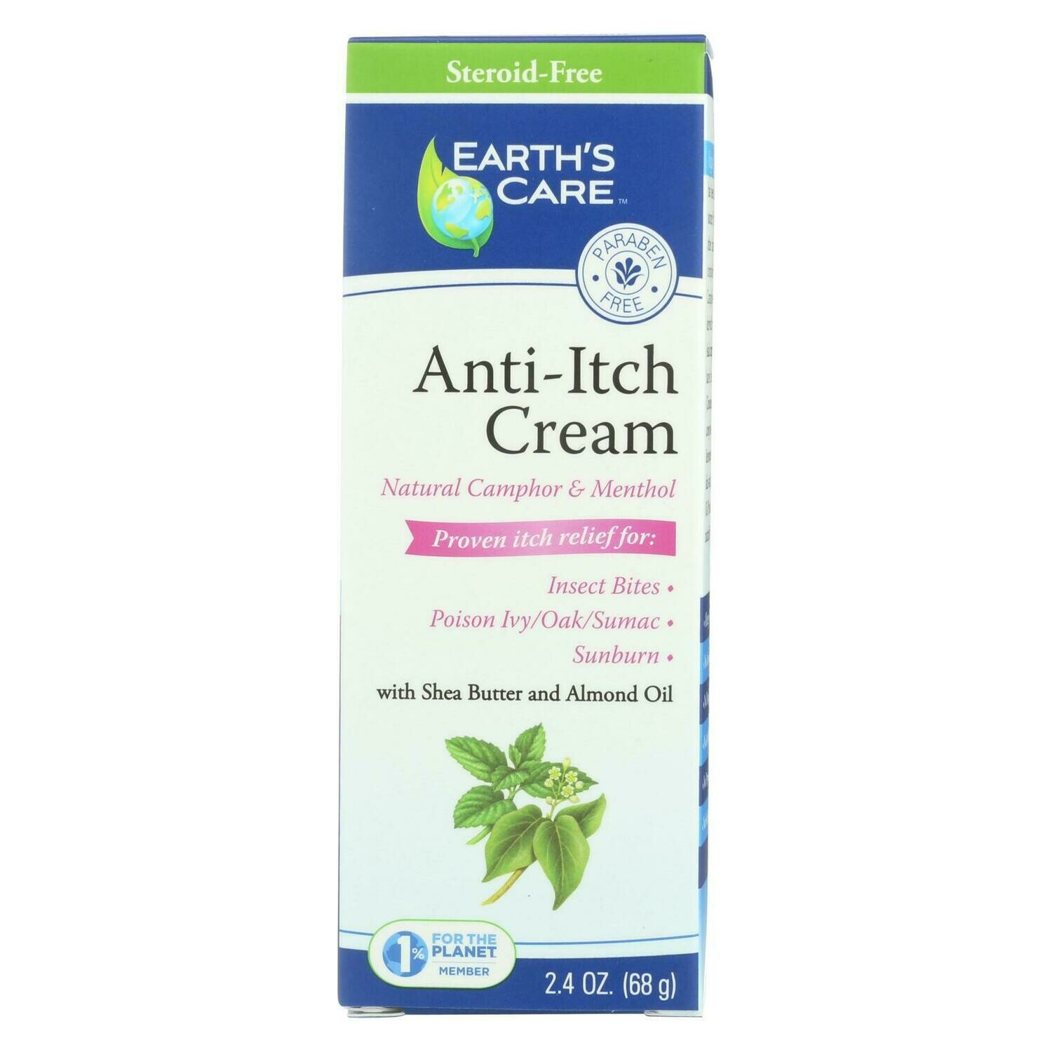 Earth&#39;s Care Anti-itch Cream - 2.4 Oz