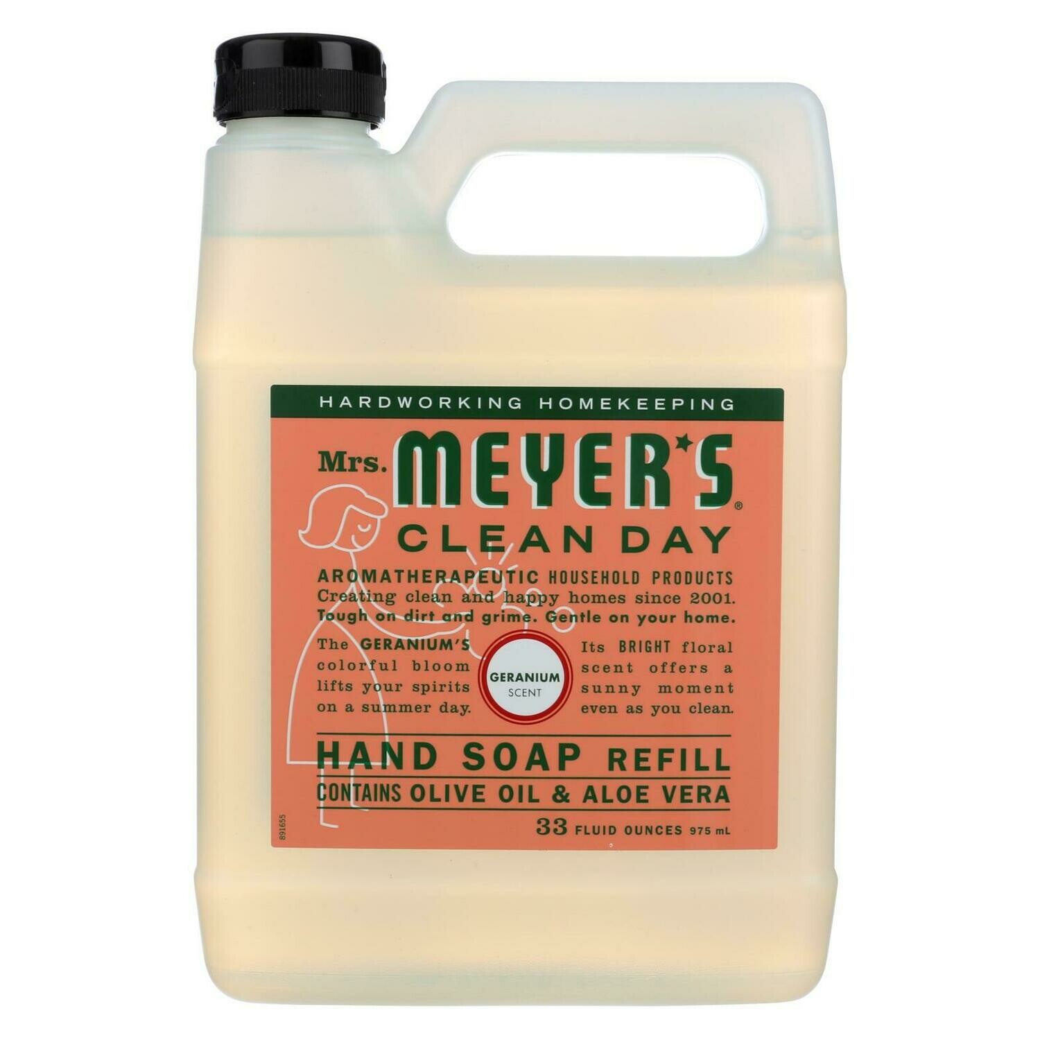 Mrs. Meyer&#39;s Clean Day - Liquid Hand Soap Refill - Geranium - 33 Fl Oz