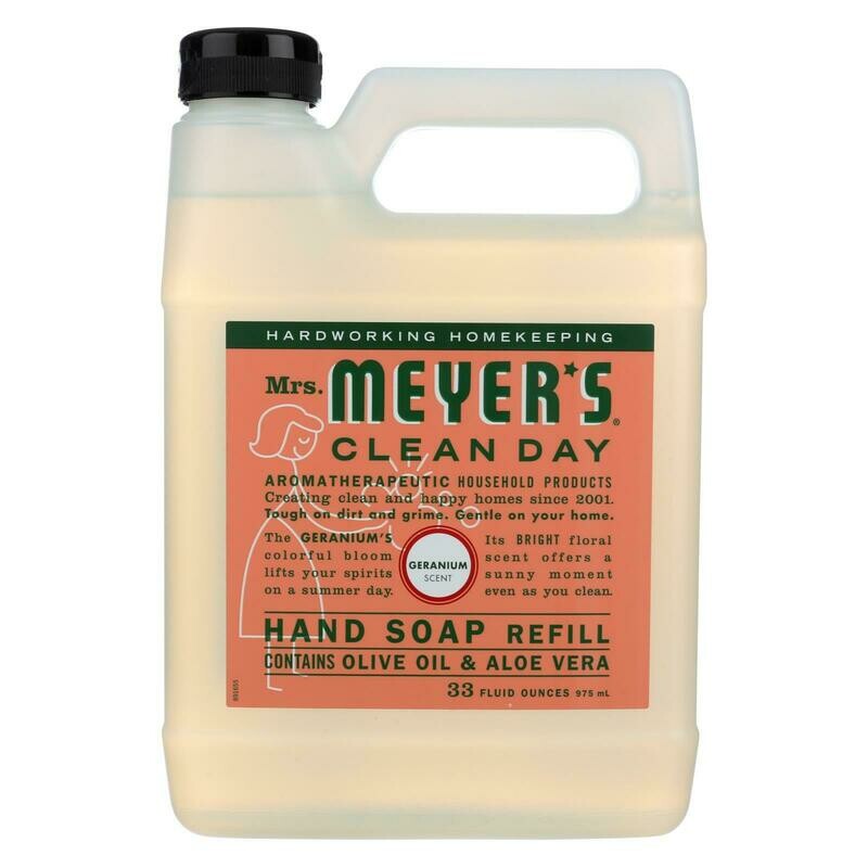 Mrs. Meyer&#39;s Clean Day - Liquid Hand Soap Refill - Geranium - 33 Fl Oz