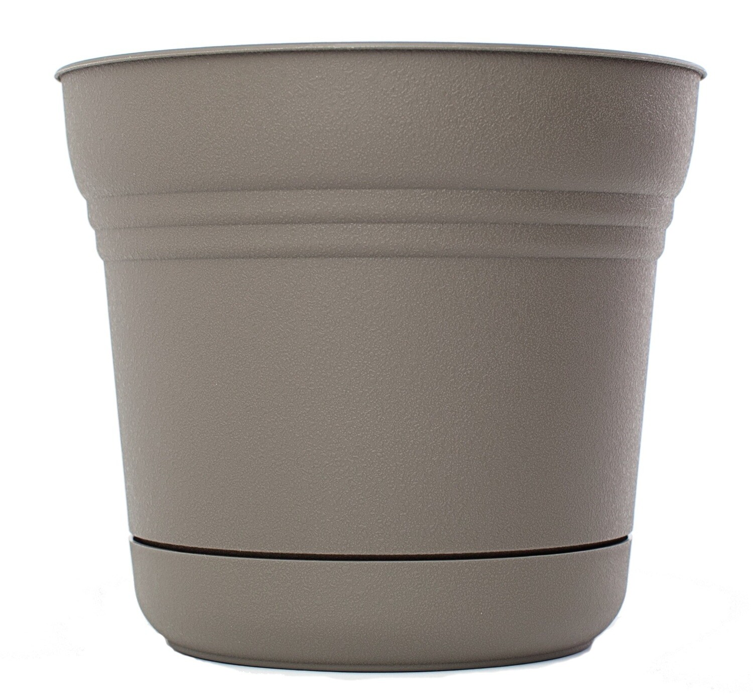 Bloem 12in Saturn Planter Peppercorn, 6 Pack