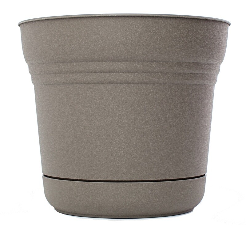 Bloem 12in Saturn Planter Peppercorn, 6 Pack