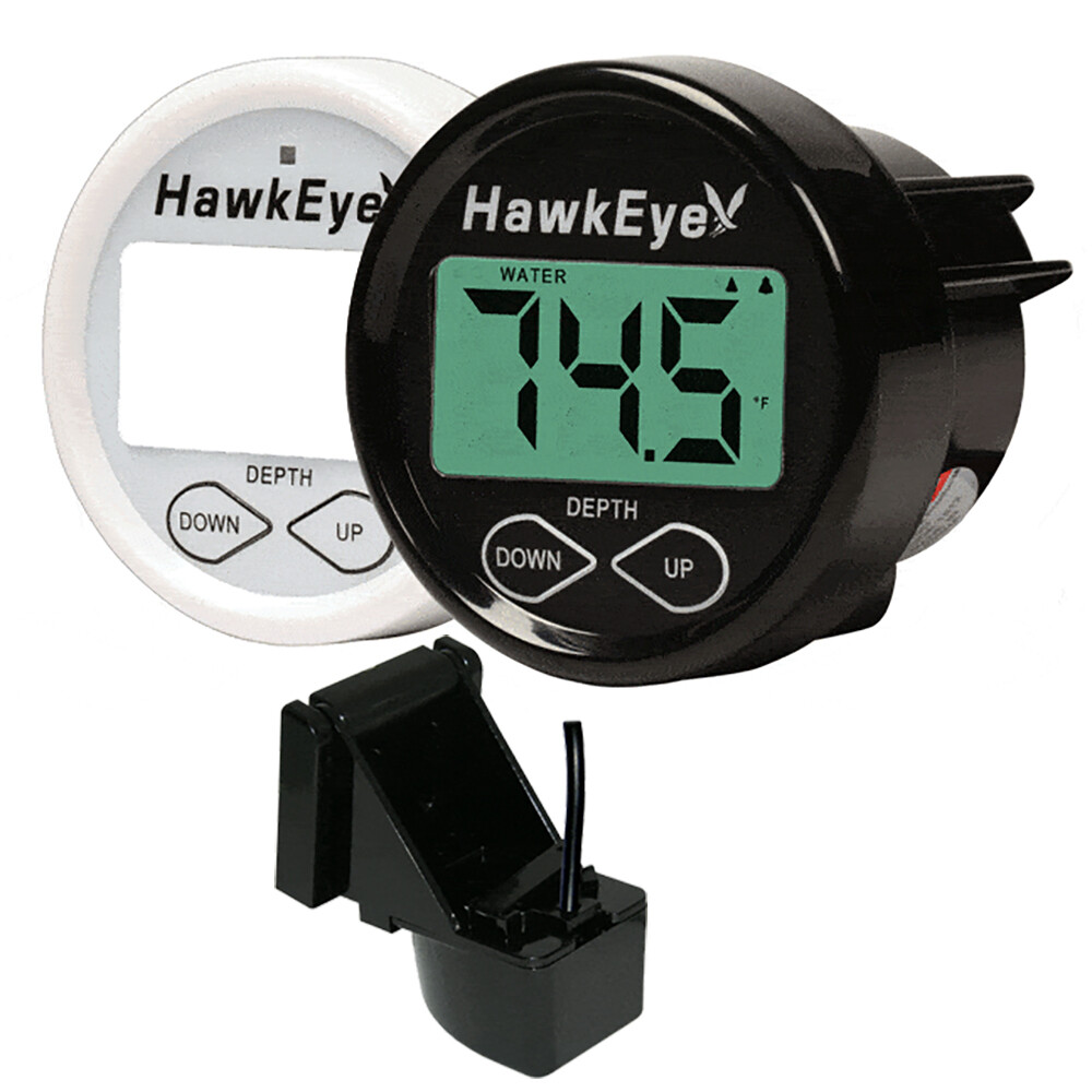 HawkEye DepthTrax 1BX In-Dash Digital Depth &amp; Temp Gauge - Transom Mount
