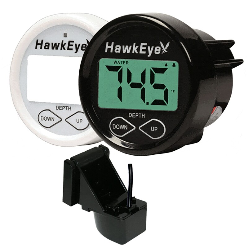 HawkEye DepthTrax 1BX In-Dash Digital Depth &amp; Temp Gauge - Transom Mount