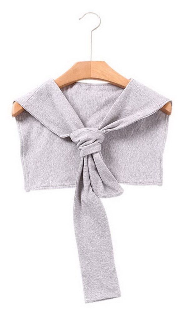 Navy Style False Collar For Girls Fashion Small Shawl Shoulder With Sleeve, Gray