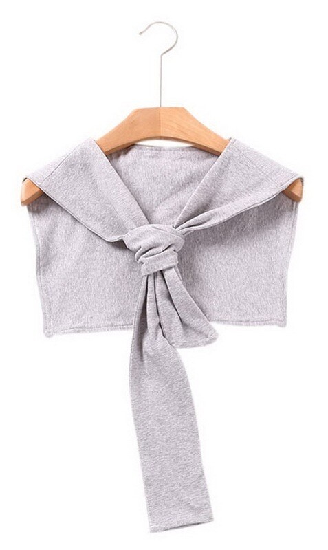 Navy Style False Collar For Girls Fashion Small Shawl Shoulder With Sleeve, Gray