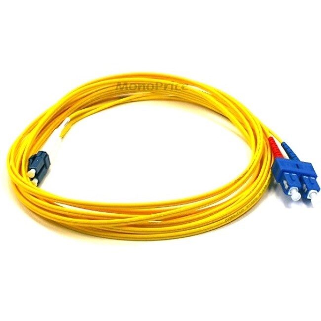 Monoprice Fiber Optic Cable, LC/SC, Single Mode, Duplex - 5 meter (9/125 Type) - Yellow