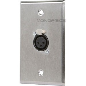Monoprice XLR Female 3 Pin One Port Zinc Alloy Wall Plate