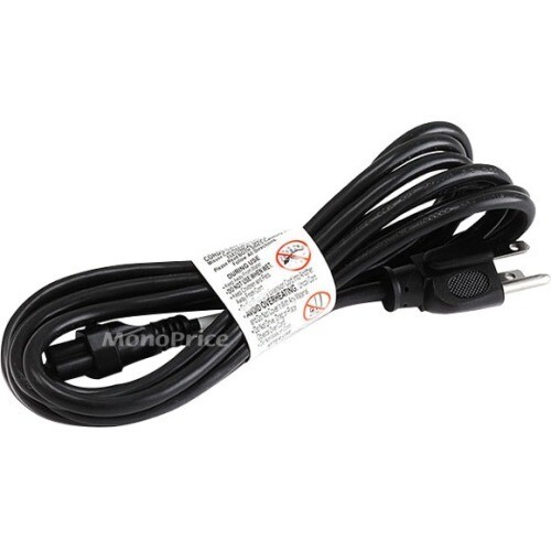Monoprice 10ft 18AWG 3 Prong AC Power Cord Cable for Laptop/Notebook (C-5/5-15P) - Black