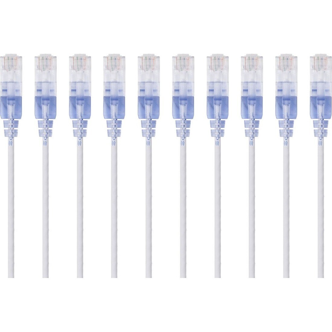 Monoprice 10-Pack,SlimRun Cat6A Ethernet Network Patch Cable, 5ft White