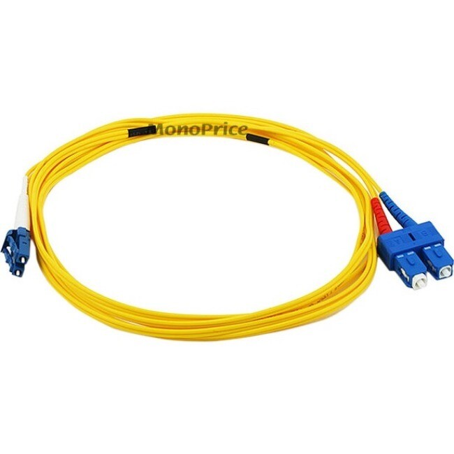 Monoprice Fiber Optic Cable, LC/SC, Single Mode, Duplex - 3 meter (9/125 Type) - Yellow