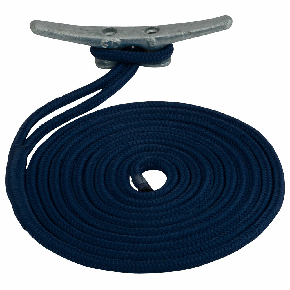 Sea-Dog Double Braided Nylon Dock Line - 3/8&quot; x 10&#39; - Navy