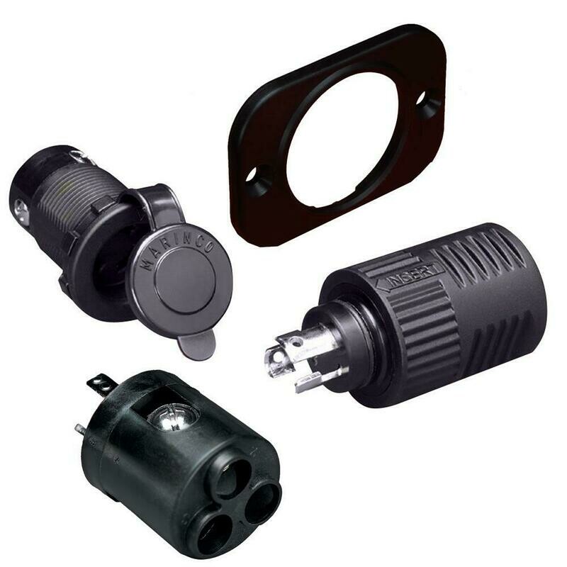 Marinco ConnectPro® Charging/Trolling Receptacle, Plug &amp; 6-Guage Adapter