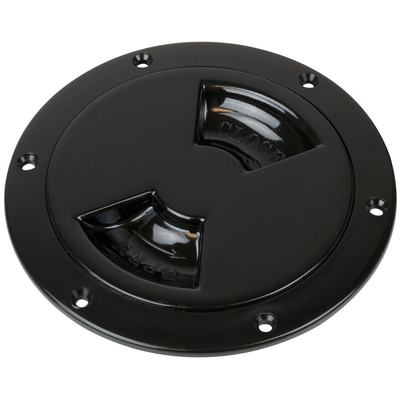 Sea-Dog Quarter-Turn Smooth Deck Plate w/Internal Collar - Black - 8&quot;
