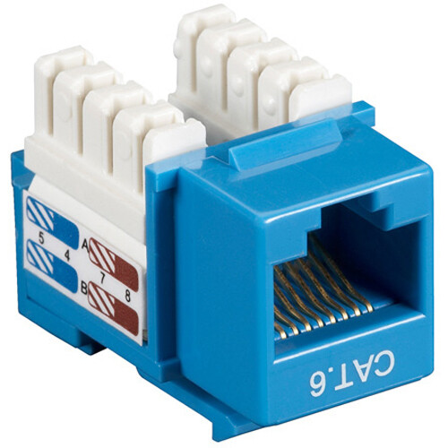 Black Box CAT6 Value Line Keystone Jack, Blue, 5-Pack