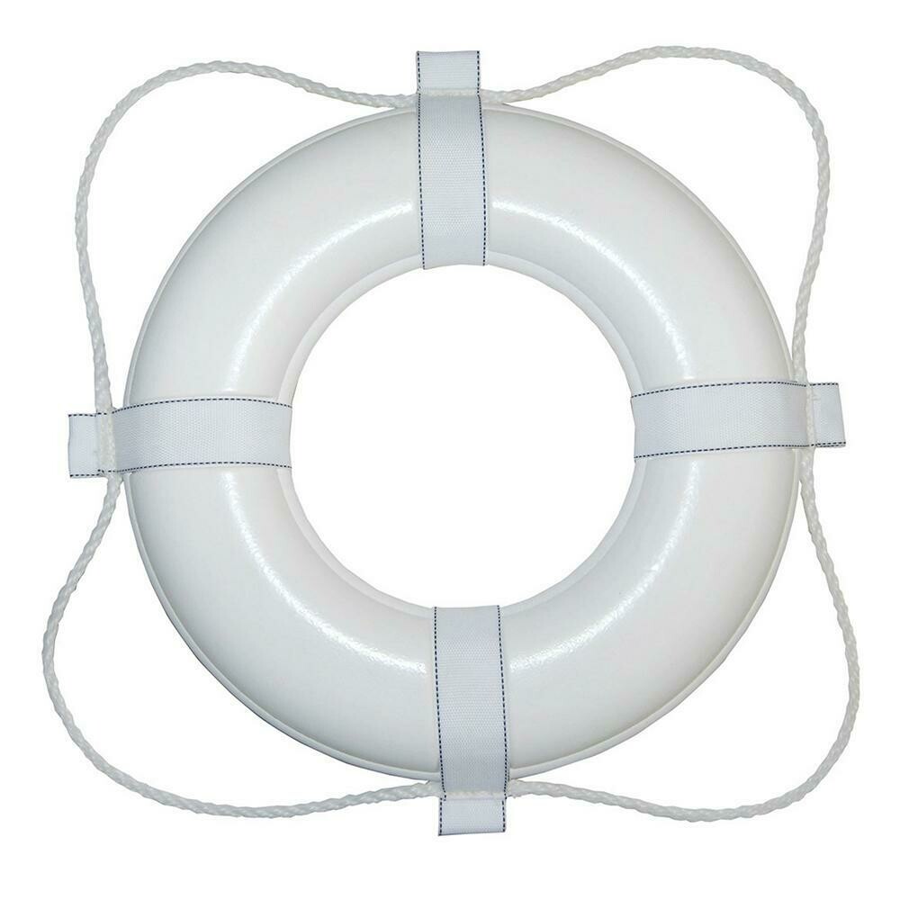 Taylor Made Foam Ring Buoy - 30&quot; - White w/White Rope