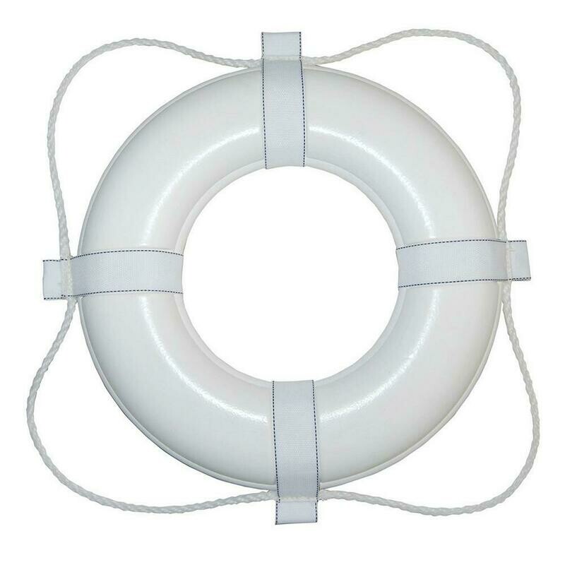 Taylor Made Foam Ring Buoy - 30&quot; - White w/White Rope