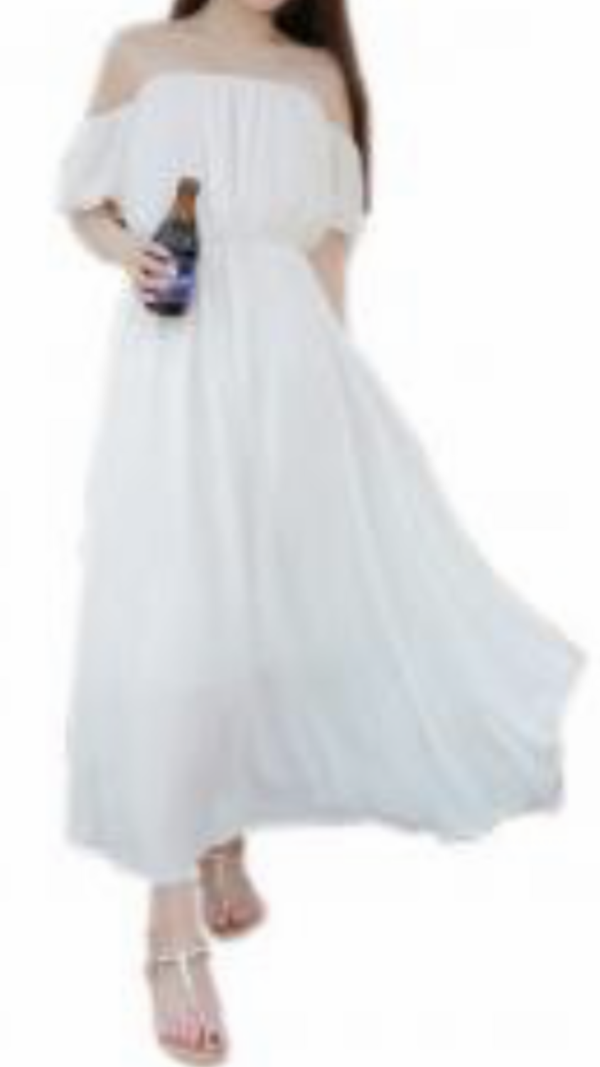 Bateau White Maxi Dress Off Color