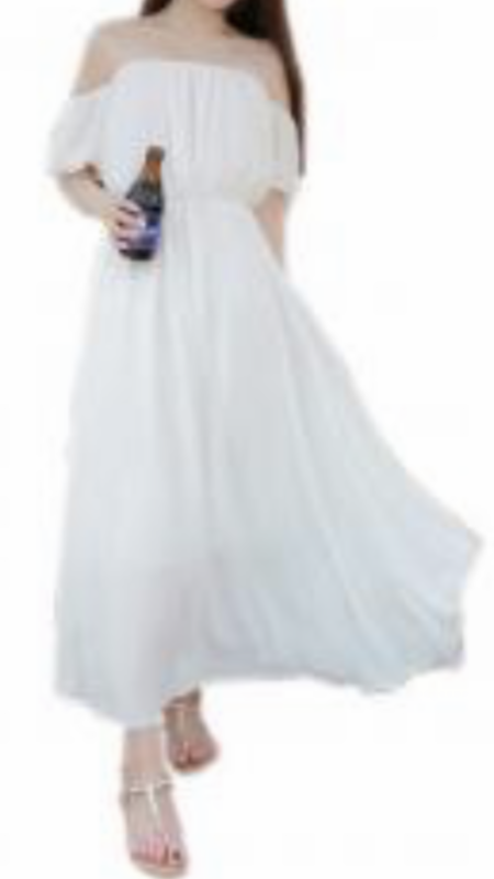 Bateau White Maxi Dress Off Color
