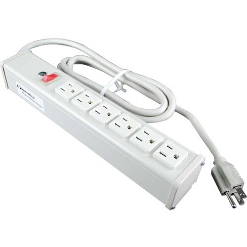 C2G 6ft Wiremold 6-Outlet Plug-In Center Unit 120v/15a Lighted Switch Power Strip