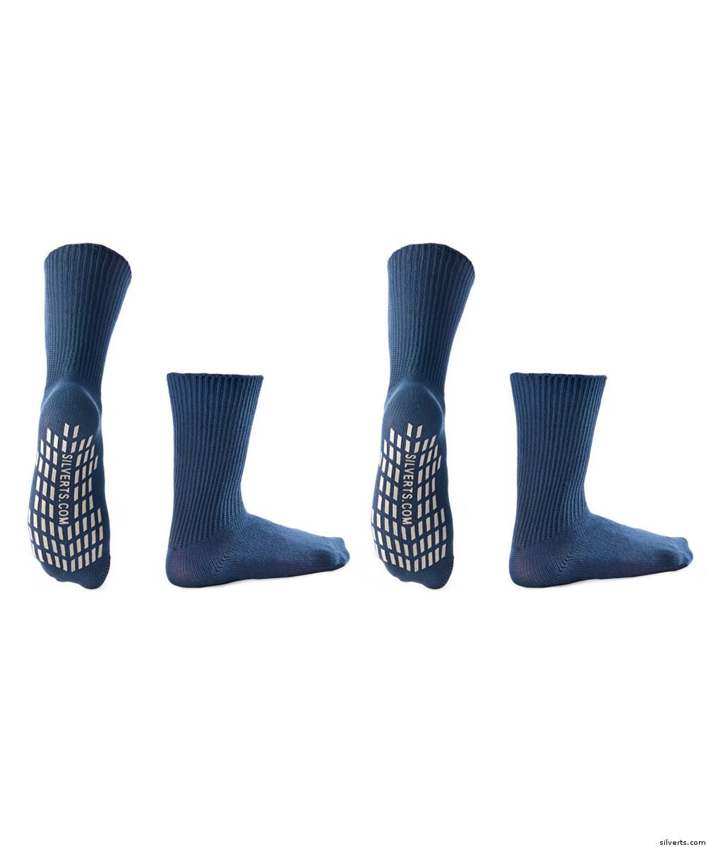 Diabetic Socks - Non Skid Resistant / No Slip Grip Hospital Socks - 2 Pack Savings - Secure Steps - Womens &amp; Mens