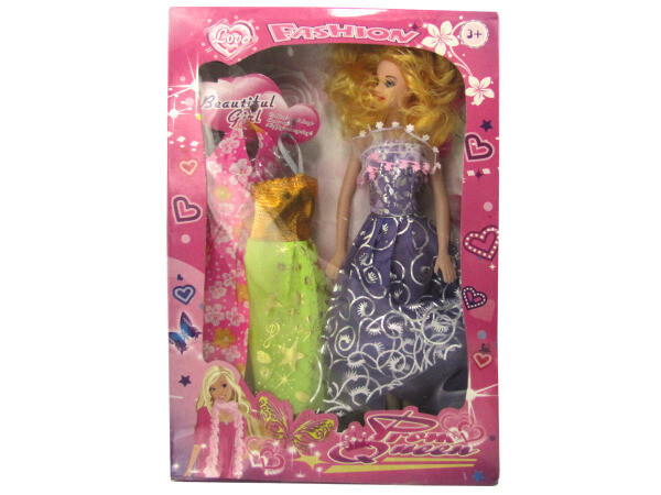 Prom Queen Fashion Doll with Dresses Set - Case of 4