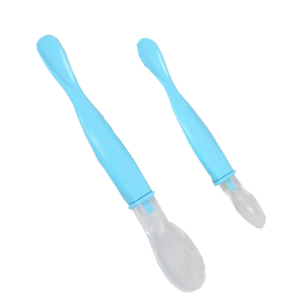 Infant Feeding Silicone Spoons Set, 2 Countblue Infant Feeding Silicone Spoons Set, 2 Countblue