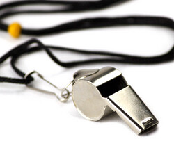 Stainless Steel Coach&#39;s Whistle With Lanyard