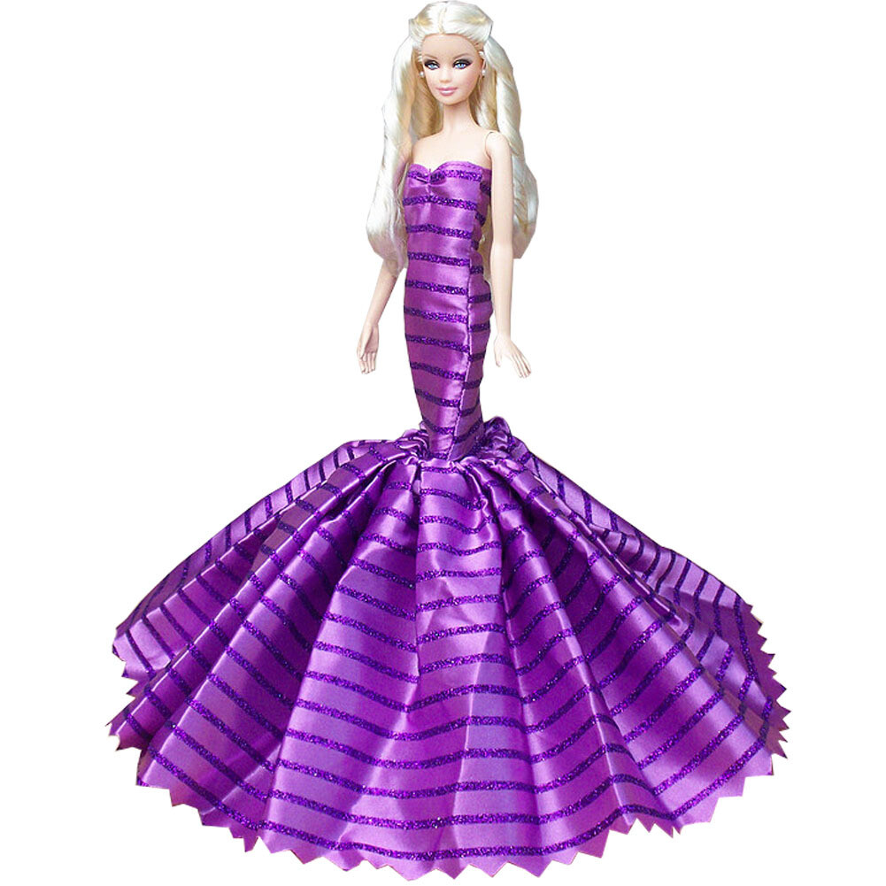 Purple Stripes Handmade Party Dress Formal Dress For 11.8&quot;&quot; Doll
