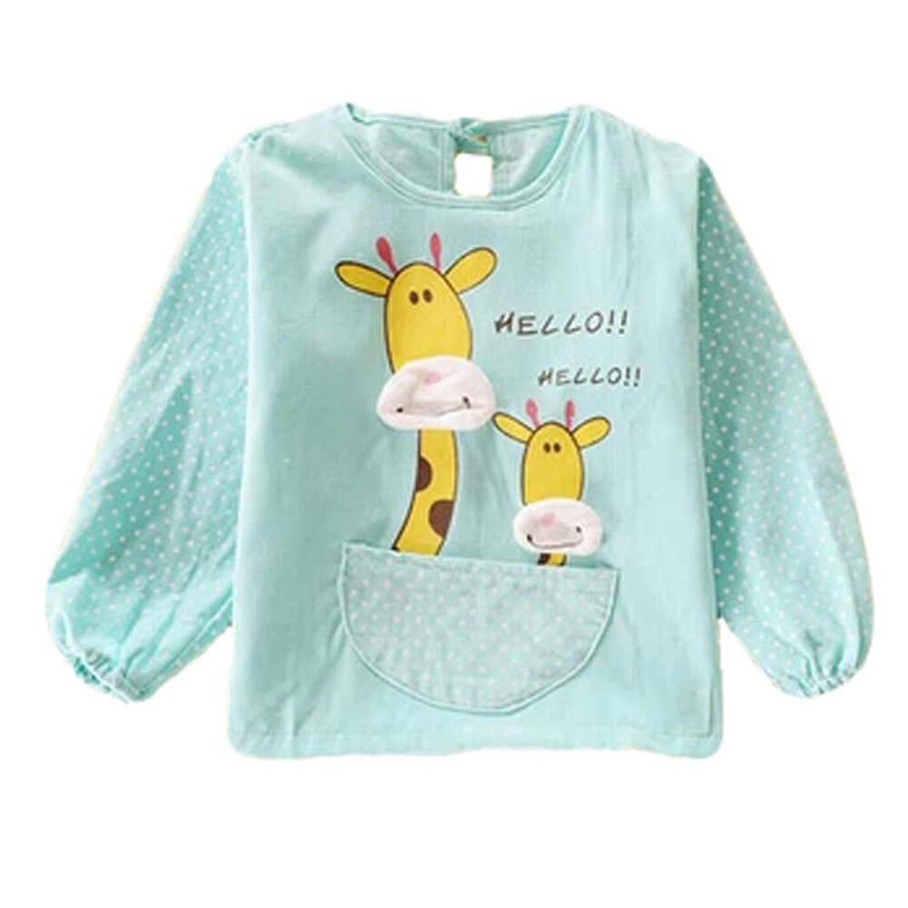 Lovely Giraffe Smocks Baby Feeding Clothes Baby Bibs  ,green
