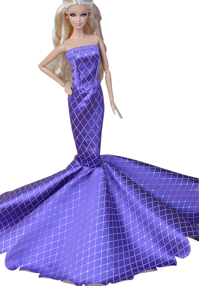 Blue Plaid Handmade Party Dress Formal Dress For 11.8&quot;&quot; Doll