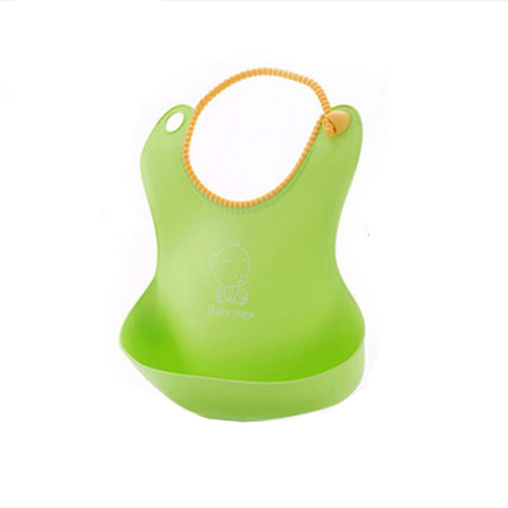 Baby Food Perspective Soft Bib Imitation Plastic Silicone Feeding Bibs, B