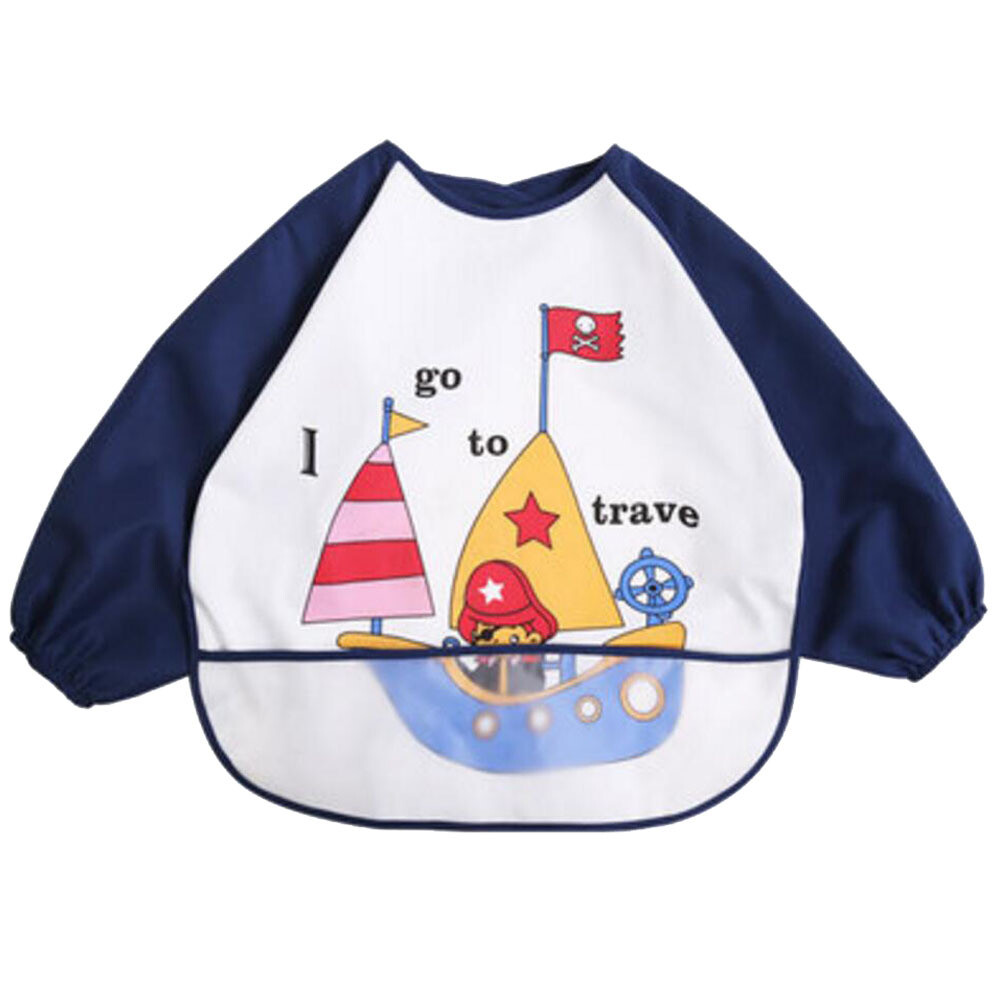 Baby Boy Girls Painting/ Eating Waterproof Bibs Children&#39;s Aprons/ Smock-a489