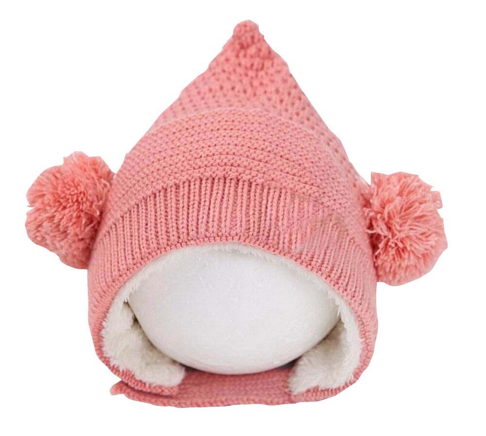 Pink Cute Winter Baby Hat Ear Protection Cap Velvet Inside Pink Cute Winter Baby Hat Ear Protection Cap Velvet Inside