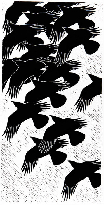 Crows in Flight