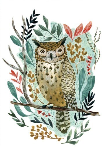 Flora Owl, Print: 8&quot; x 10&quot;