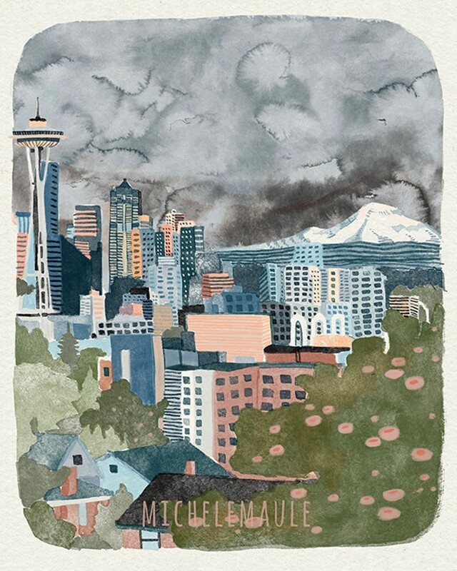 Seattle Night Skyline