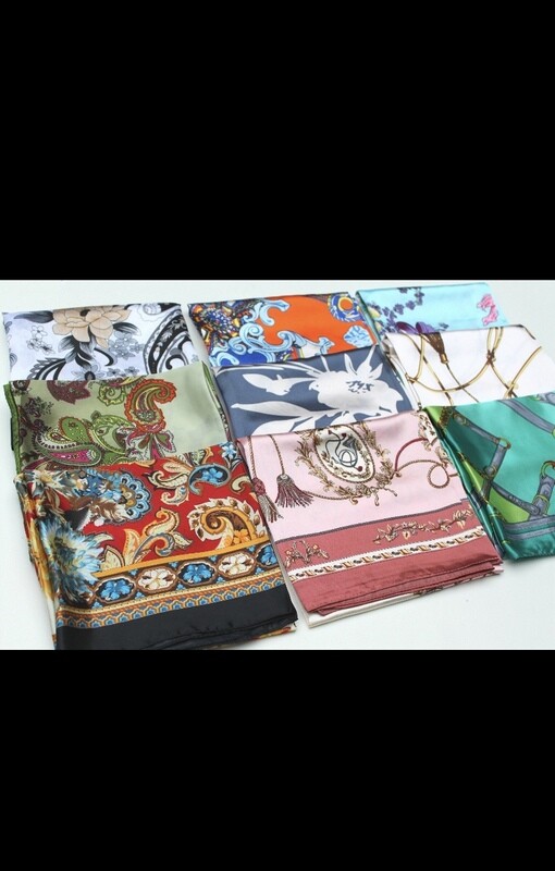 Cafe Silk Hair Scarf