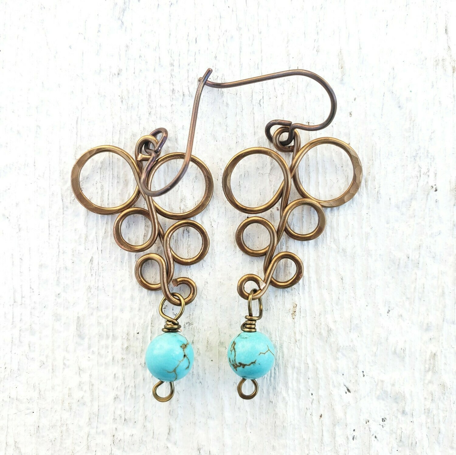 Vine Earrings with Bead