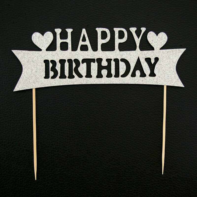 Heavy Card Cake Topper - Hearts