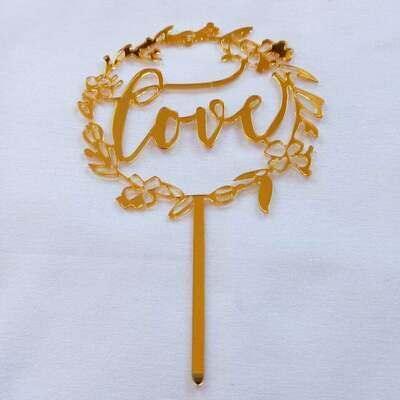 Acrylic Gold Love Topper